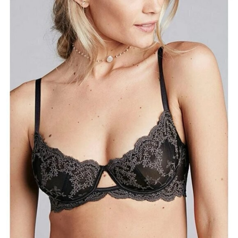 Free People Elegant Black Lace Bralette